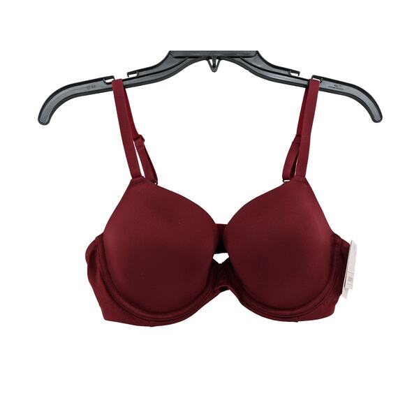 Auden Icon T Shirt Bra 36B Red Full Coverage Underwire Lightly Lined Molded Cups - Picture 11 of 13